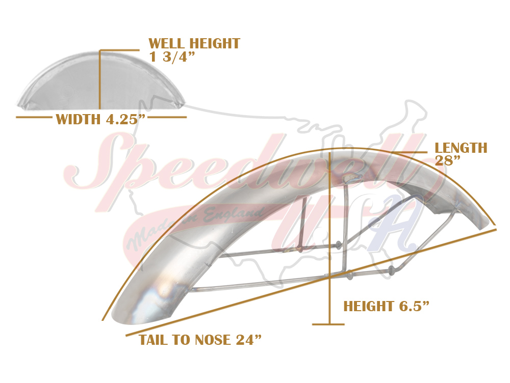 Triumph Front Mudguard Mild Steel Short US-Specification 1971-1972 PN# 97-4271 97-4065 97-4146