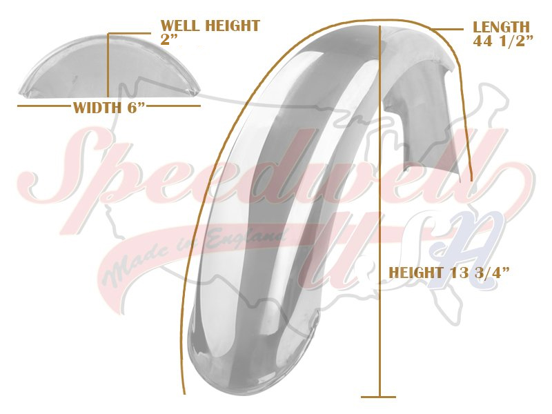 Triumph 500 650 1966-74 Alloy Rear Speedwell Mudguard / Fender (1) Rolled Edge Undrilled PN# 82-5955 A F5955