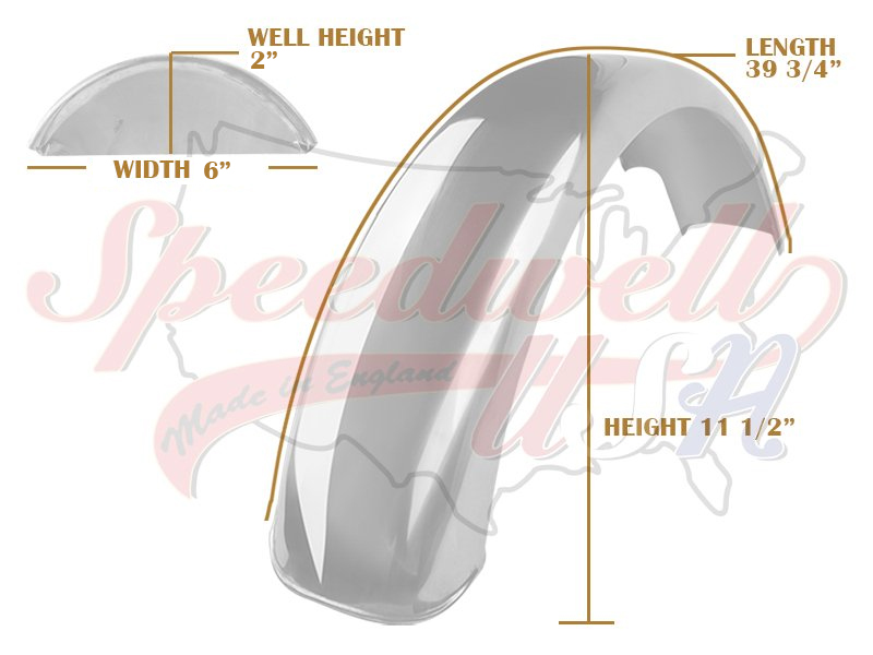 Triumph 650 TR6 T120 BSA A65 1971-73 Stainless Rear Speedwell Mudguard / Fender PN# 83-3565 S