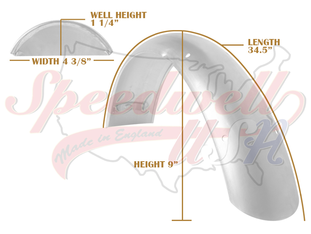 Triumph 500 650 Front Mudguard Mild Steel 1964-1967 PN# 97-1677