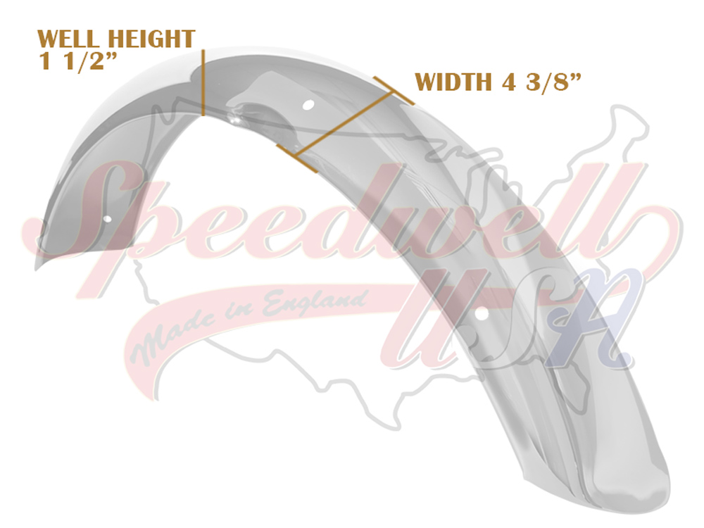 Triumph 650 750 Front Mudguard 6-Hole Chrome Speedwell 1973-1976 PN# 97-4439