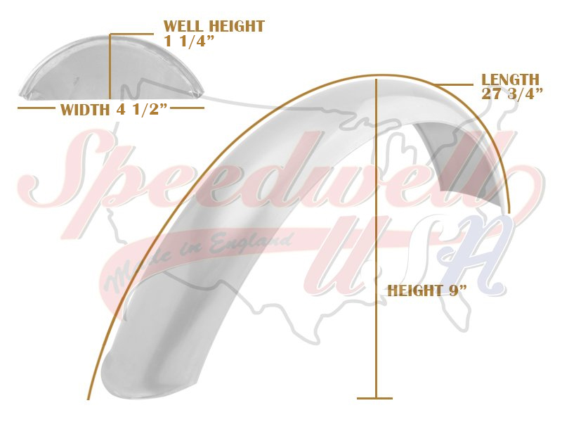 Triumph T140 1973-75 Front Mild Steel Pressed Nose Speedwell Mudguard / Fender PN# 97-4440