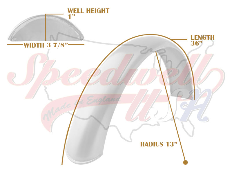 Universal Mudguard MC1 R13 36-inch Beaded Mild Steel Fender PN# TBS-SPE0001