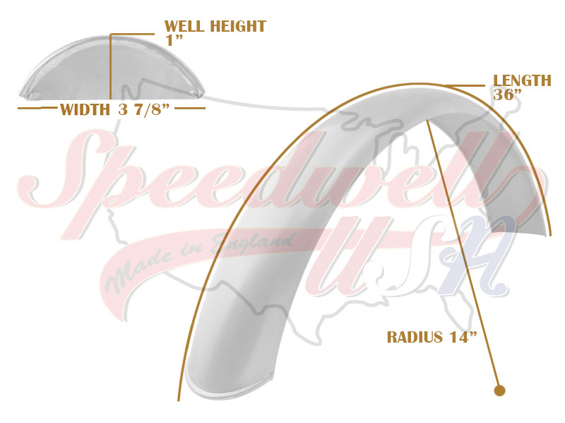 Universal Mudguard MC1 R14 36" Beaded Mild Steel Fender PN# TBS-SPE0009