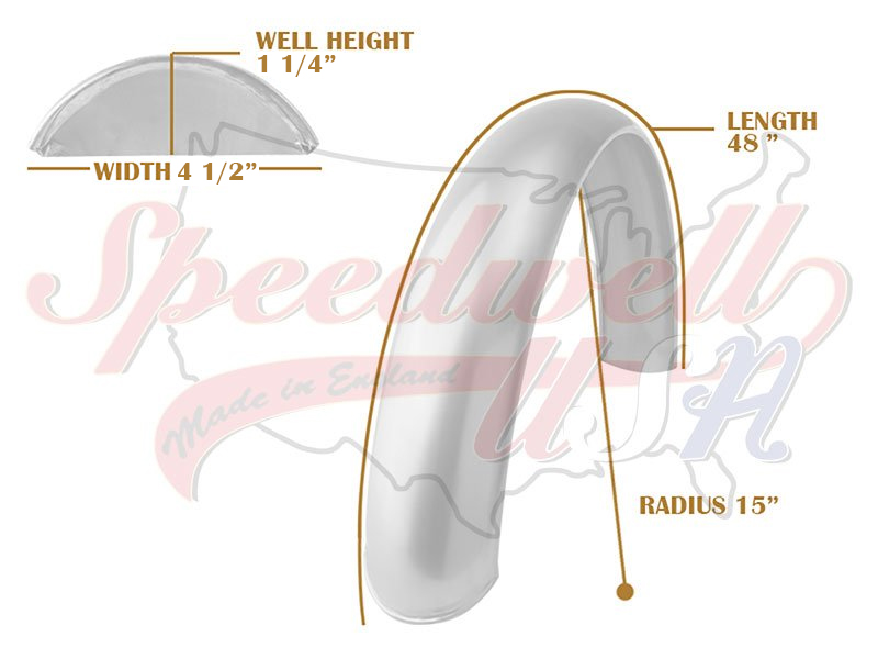 Universal Mudguard MC2 R15 48-inch Beaded Mild Steel Fender PN# TBS-SPE0047