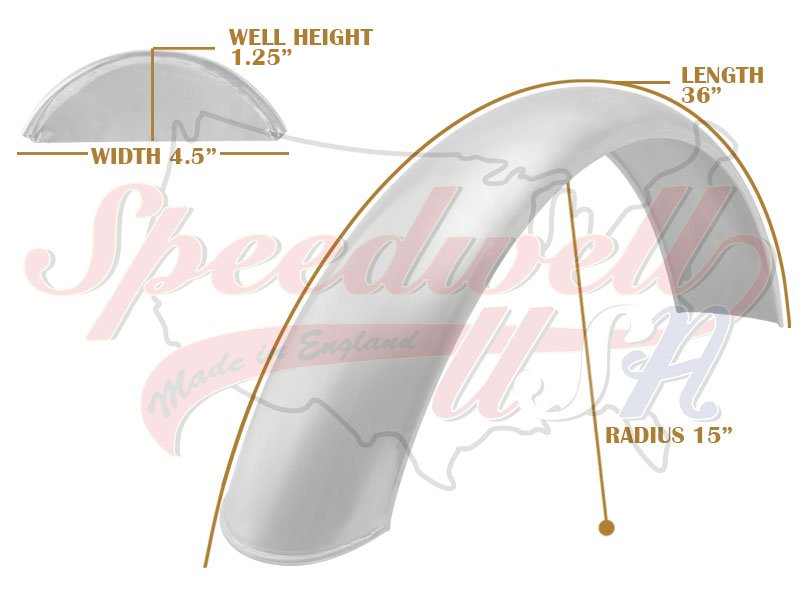 Universal Mudguard MC3 R15 36-inch Beaded Alloy Fender PN# TBS-SPE0058