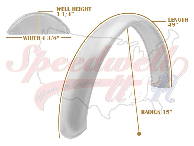 Universal Mudguard MC3 R15 48" Beaded Alloy Fender PN# TBS-SPE0059