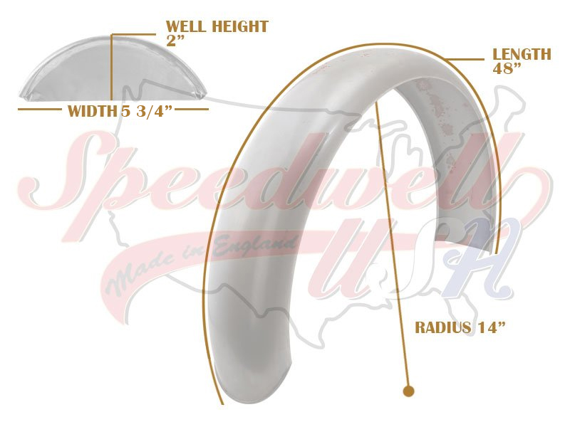 Universal Mudguard MC4 R14 3/4 48-inch Beaded Mild Steel Fender PN# TBS-SPE0066