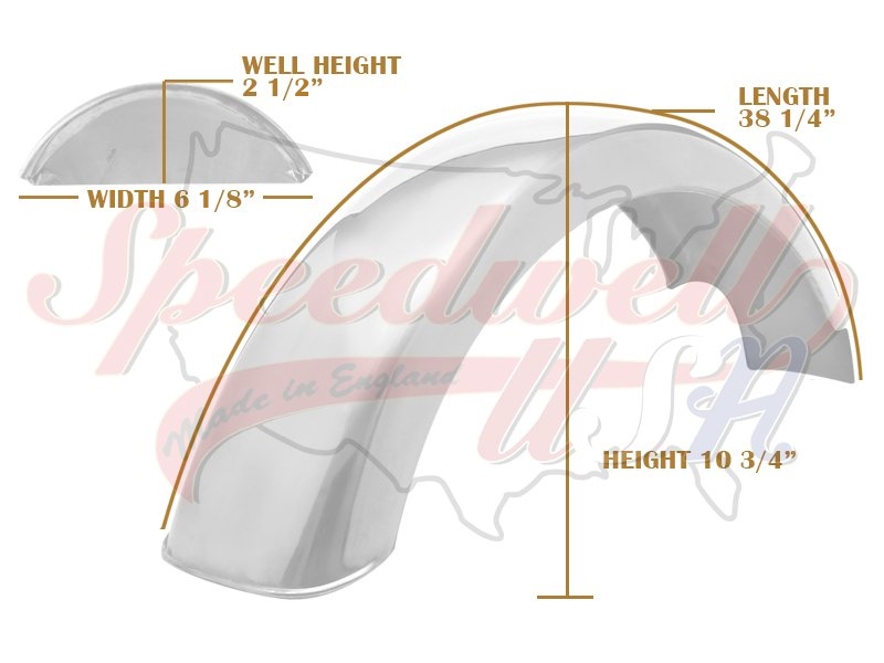 BSA B50 Rear Stainless Undrilled Speedwell Mudguard / Fender PN# 83-2934 S