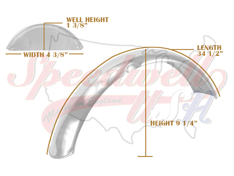 Triumph 500 650 Front Mudguard Stainless Steel Undrilled 1968-1970 PN# 97-2276 S 97-3884 UK